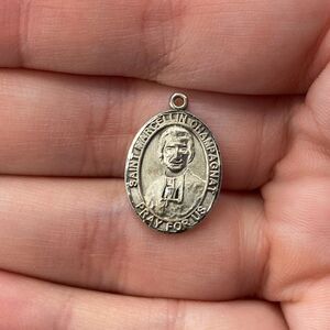 Vintage 925 Sterling Silver "Saint Marcellin Champagnat" Pendant Bracelet Charm